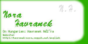 nora havranek business card